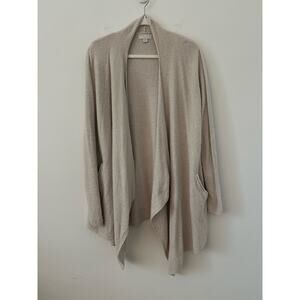 Barefoot Dreams CozyChic Ultra Lite Waterfall Cardigan Women's L/XL Beige